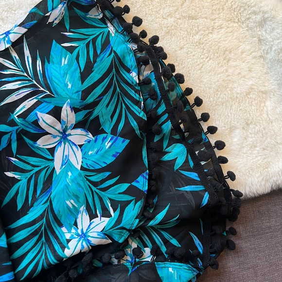 NWT Club Z Collection Wide Leg Split Thigh cover-up pant w/ pom-pom trim Sz 1X - Picture 6 of 10